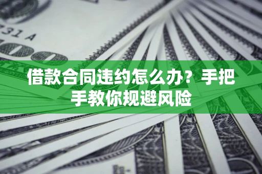 武汉借款合同违约怎么办？手把手教你规避风险