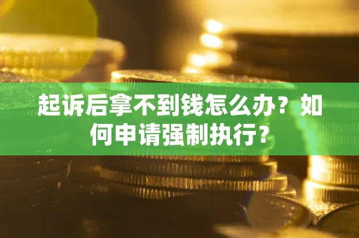 武汉起诉后拿不到钱怎么办？如何申请强制执行？