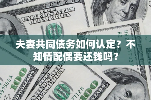 武汉夫妻共同债务如何认定？不知情配偶要还钱吗？