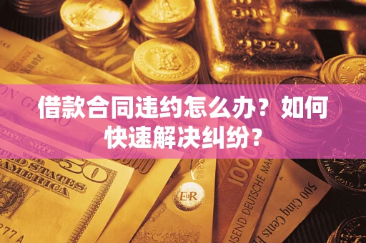 武汉借款合同违约怎么办？如何快速解决纠纷？