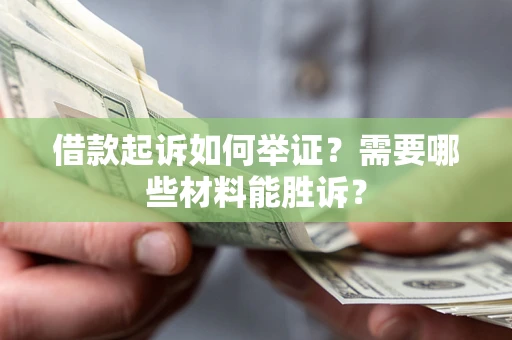 武汉借款起诉如何举证？需要哪些材料能胜诉？