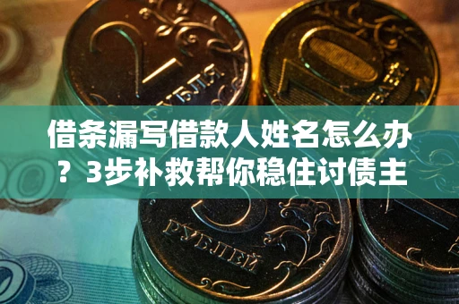 武汉借条漏写借款人姓名怎么办？3步补救帮你稳住讨债主动权