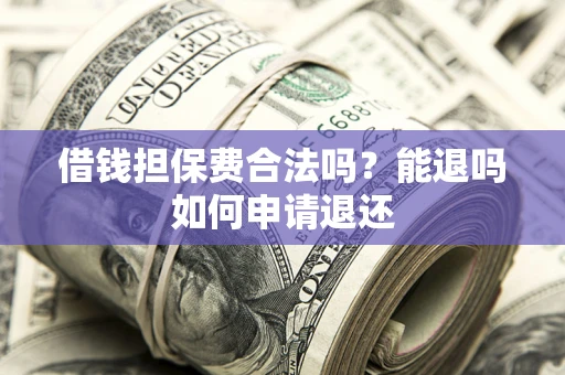 武汉借钱担保费合法吗？能退吗如何申请退还